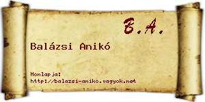 Balázsi Anikó névjegykártya