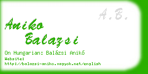 aniko balazsi business card
