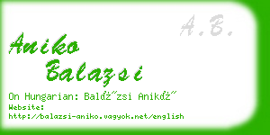aniko balazsi business card